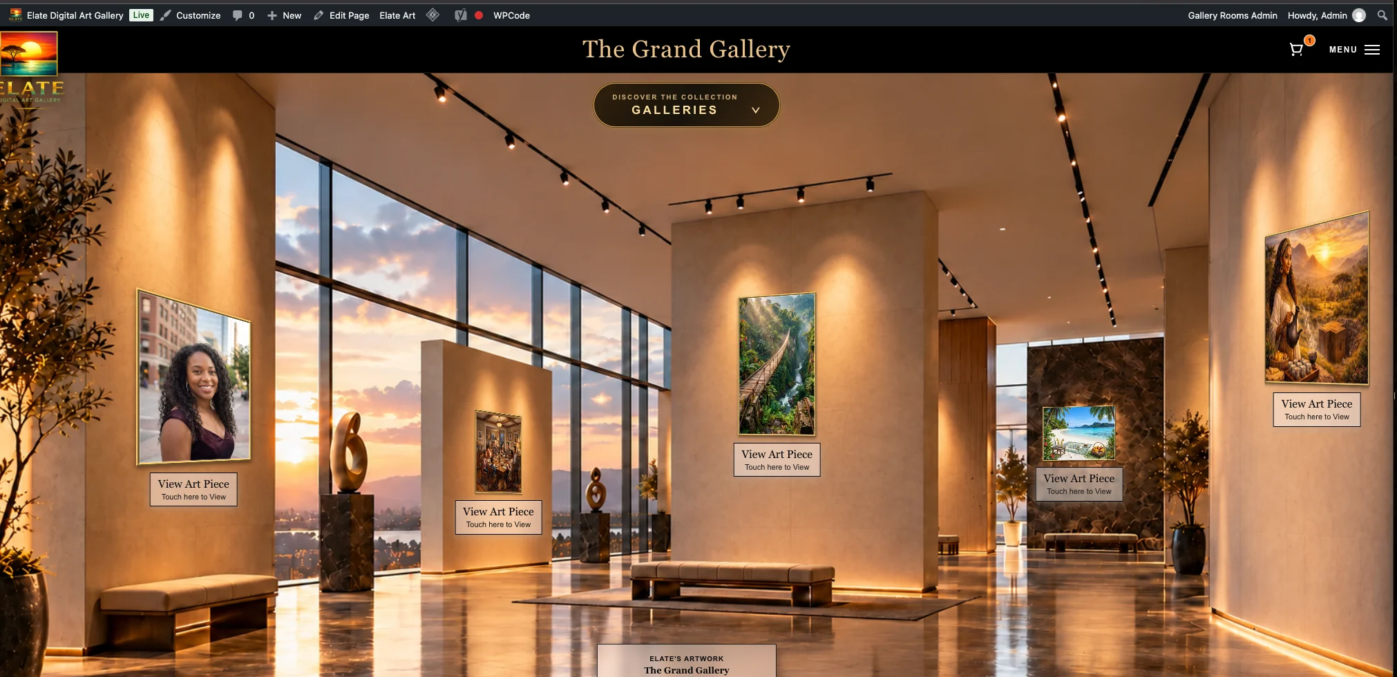 Grand Gallery interior designed for curated exhibitions