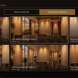 Preview of six distinctive virtual art gallery environments for the Elate Artist Collective